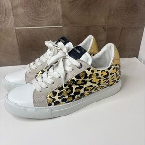 ZADIG & VOLTAIRE Paris Leopard Gold Leather Sneakers men’s  41